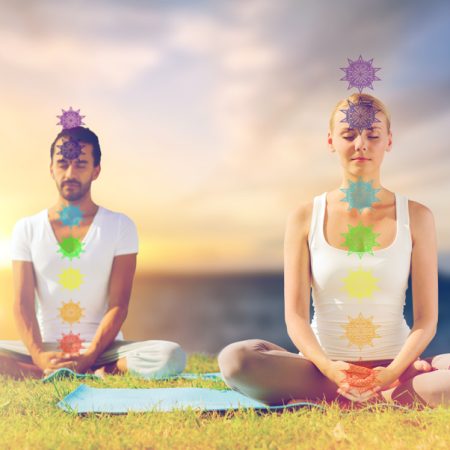 Mindfulness,,Spirituality,And,Outdoor,Yoga,-,Couple,Meditating,In,Lotus